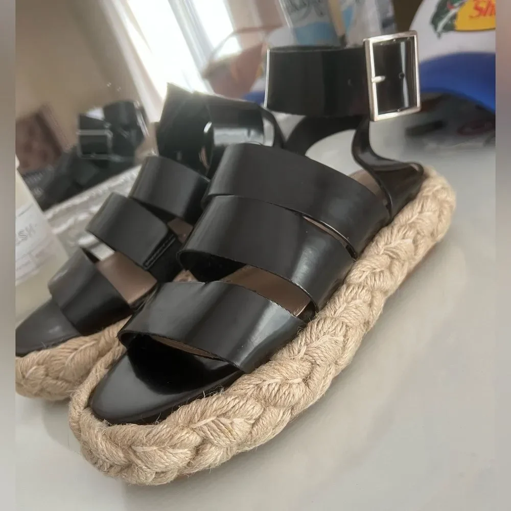 NEW ASOS DESIGN Jao chunky espadrille sandals size 3